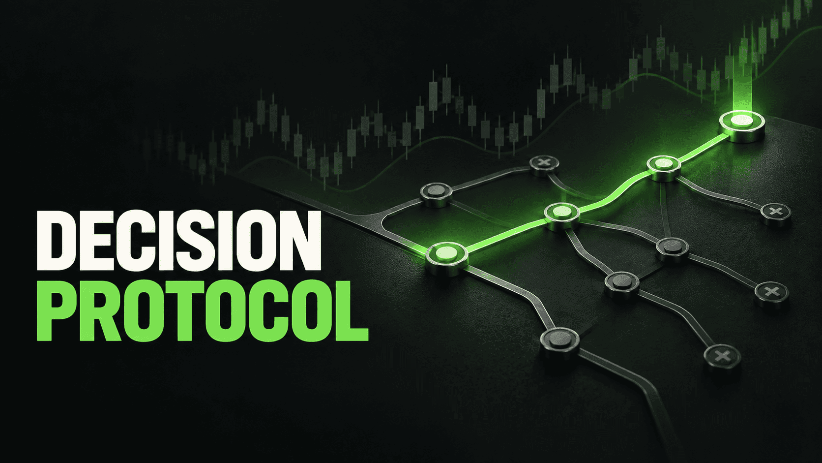 Cover graphic for the Decision Protocol, a seven-step checklist for planning and reviewing every crypto position